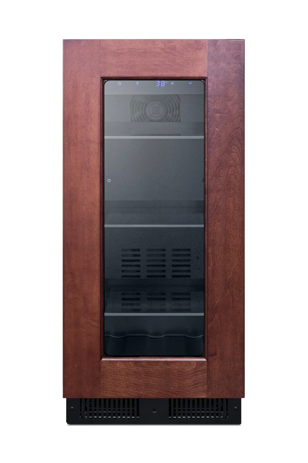 Summit ALBV15PNR - 14" Glass Door Refrigerator, 2.3 cu.ft, Black Cabinet, LED Light, ETL Certified