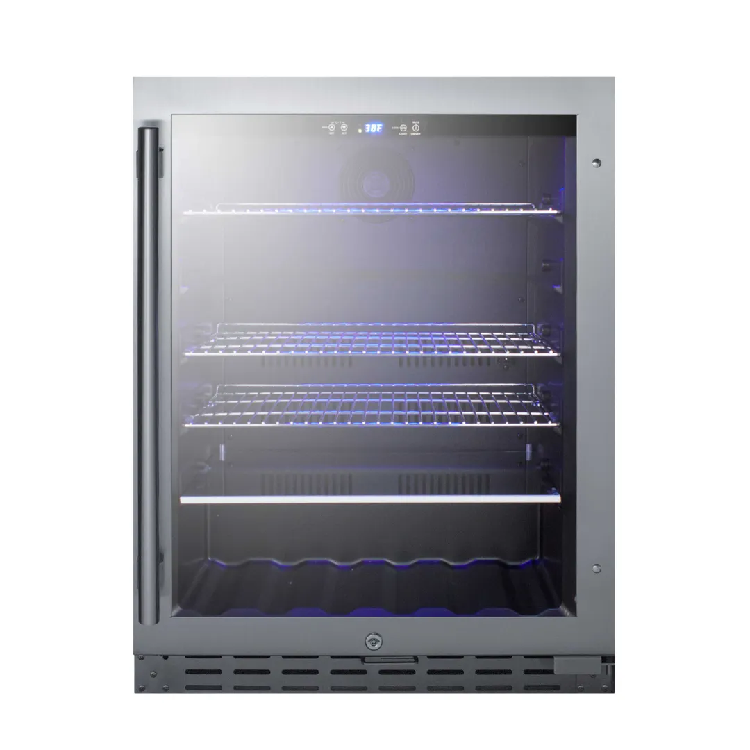 Summit ALBV2466 23-1/2" Countertop Beverage Merchandiser Refrigerator in Black, 4.2 cu. ft.
