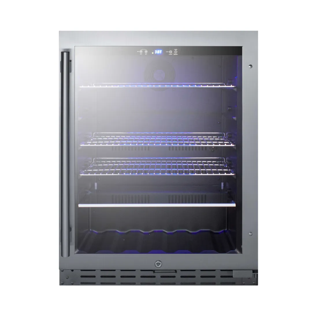 Summit ALBV2466CSS 23-1/2" Countertop Glass Door Beverage Merchandiser, 4.2 cu. ft.