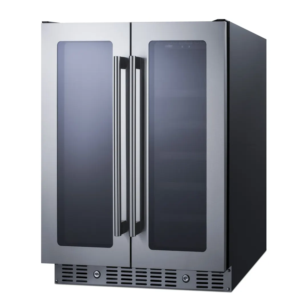 Summit ALFD24WBV 23" Glass Door Wine Refrigerator, Dual Temperature, 21 Bottles