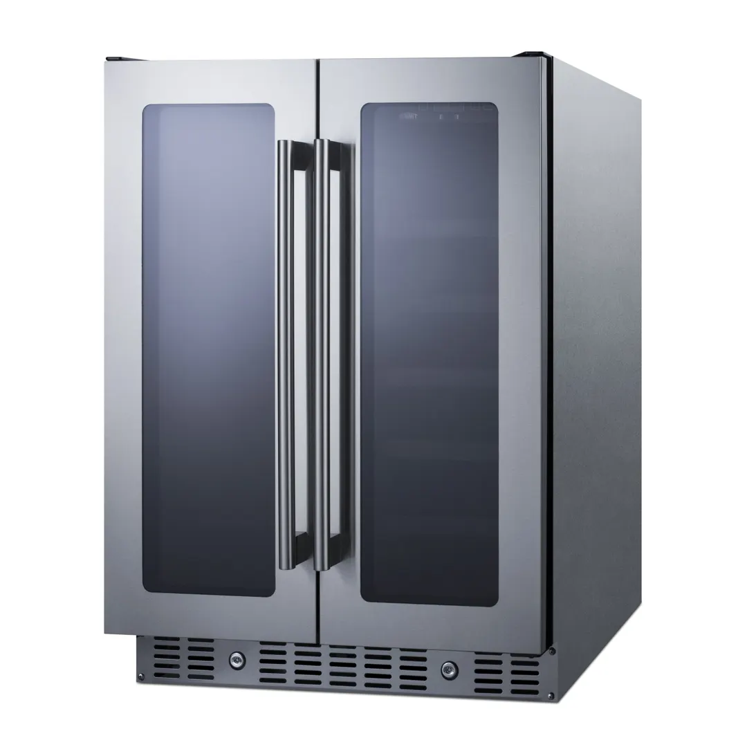 Summit ALFD24WBVCSS 23" Glass Door Wine Refrigerator, Dual Temperature, 21 Bottles