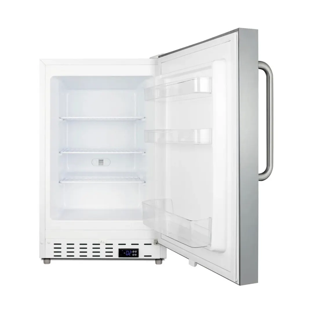Summit ALFZ36CSS 20" Built-in or Freestanding Undercounter Freezer, Stainless Steel, 2.68 cu. ft.