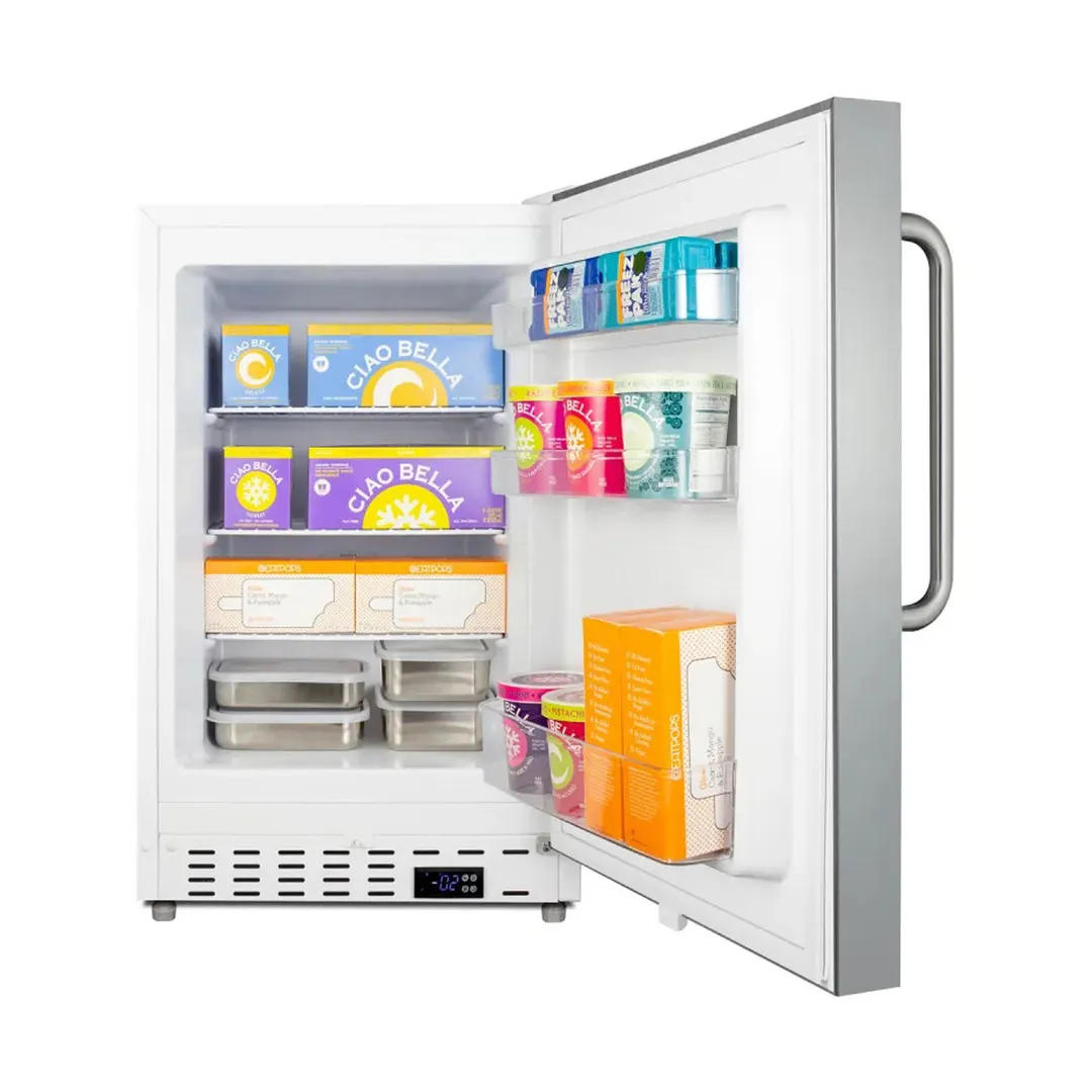 Summit ALFZ36CSS 20" Built-in or Freestanding Undercounter Freezer, Stainless Steel, 2.68 cu. ft.