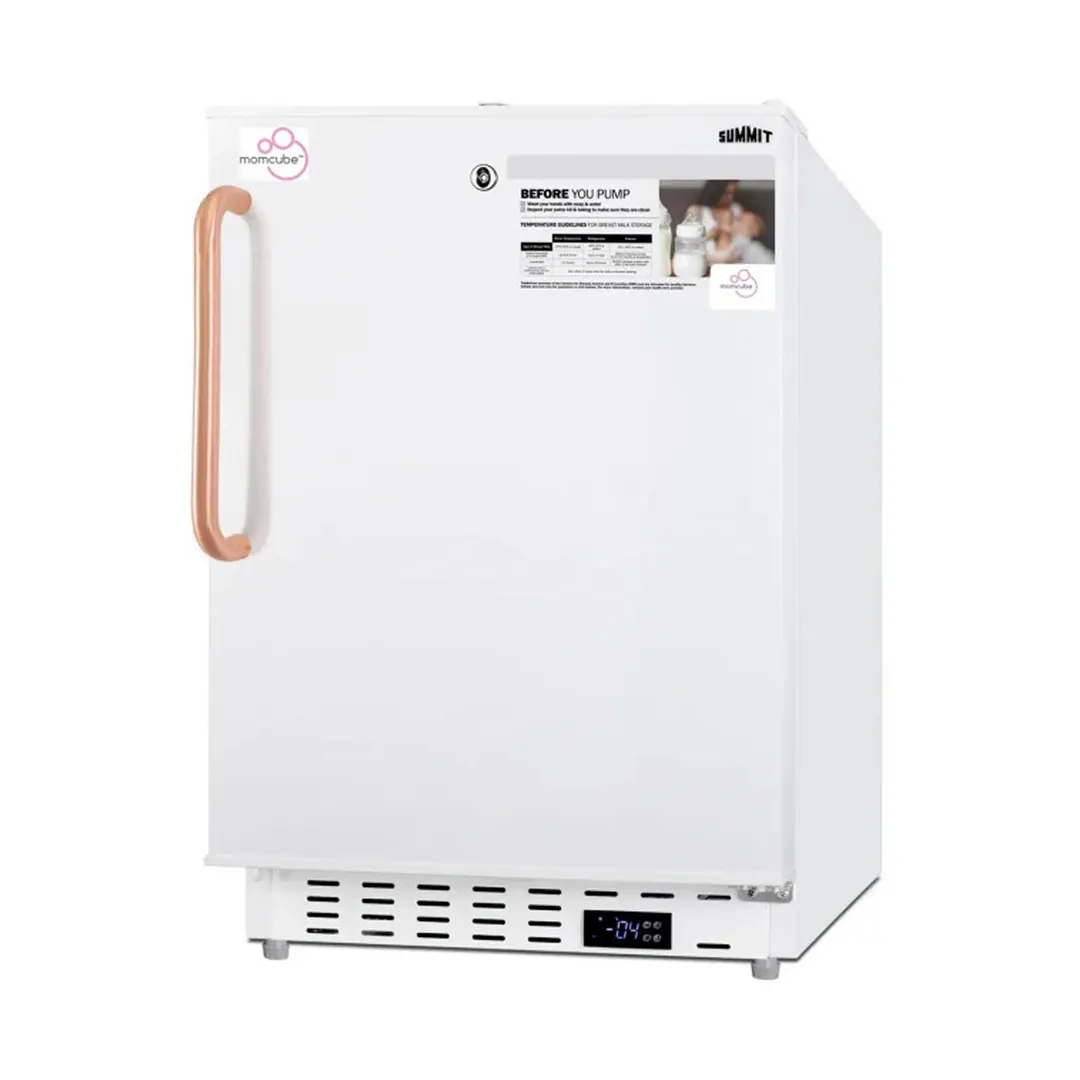 Summit ALFZ36LMCTBC 19.75" Undercounter Breast Milk Freezer w/ Copper Handle, White, 2.68 cu. ft.