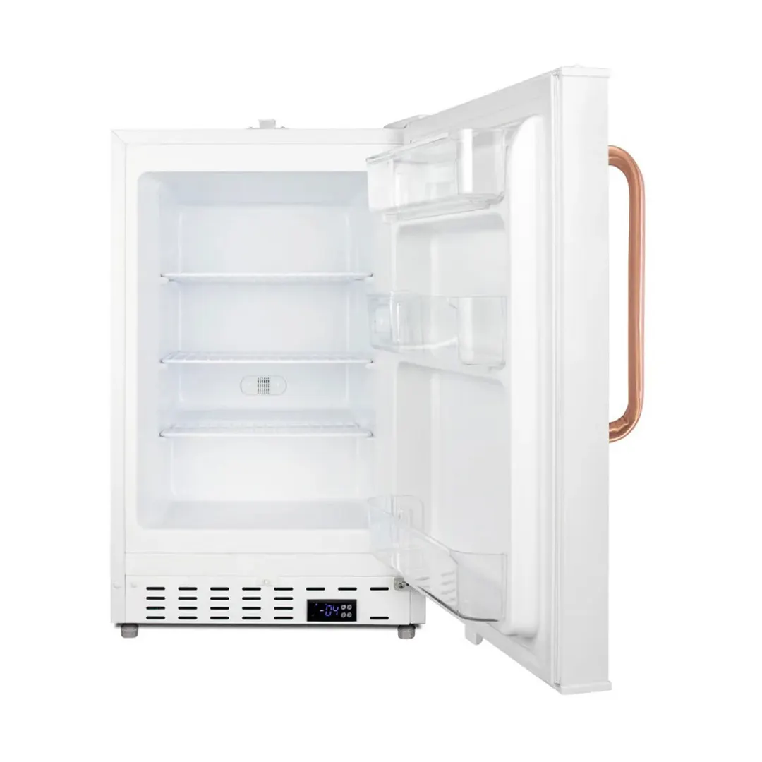 Summit ALFZ36LMCTBC 19.75" Undercounter Breast Milk Freezer w/ Copper Handle, White, 2.68 cu. ft.