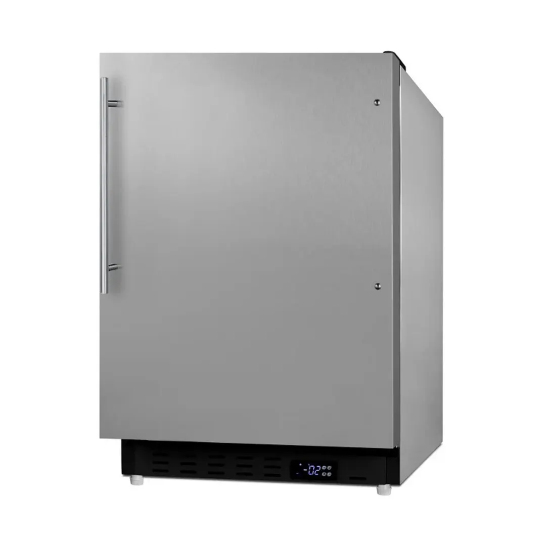Summit ALFZ37BCSSHV 20" Built-in or Freestanding Undercounter Freezer, Stainless Steel, w/ Pro-Style Handle, 2.68 cu. ft.