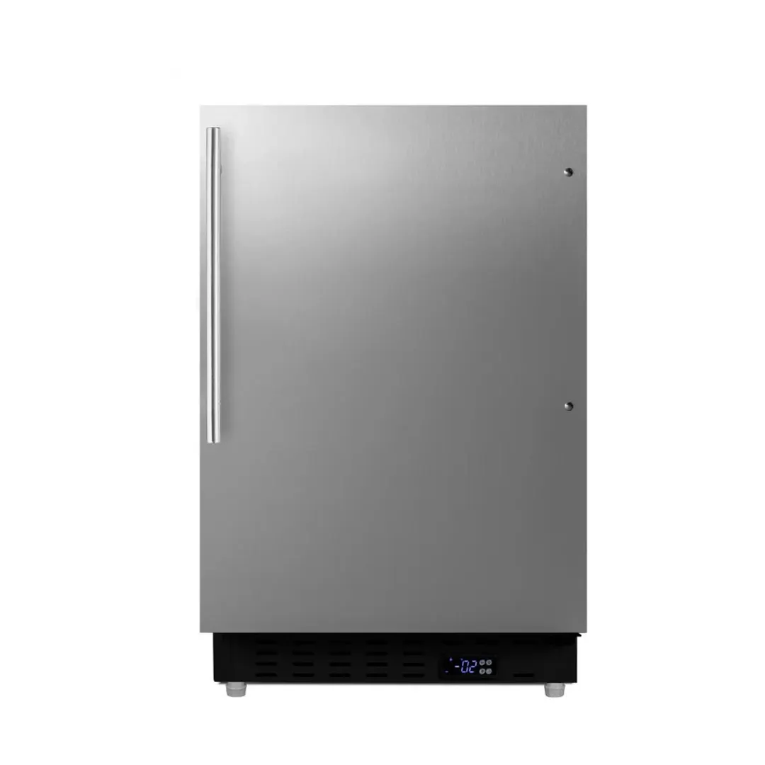 Summit ALFZ37BSSHV 20" Built-in or Freestanding Undercounter Freezer in Black, w/ Stainless Steel Door, 2.68 cu. ft.
