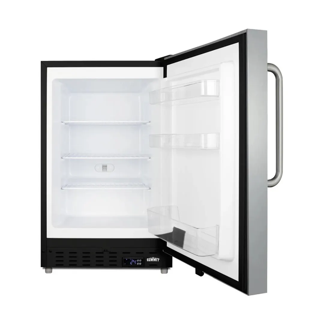 Summit ALFZ37BSSTBFROST 20" Built-in or Freestanding Undercounter Beer Froster w/ Stainless Steel Door and Towel Bar Handle, 2.68 cu. ft.