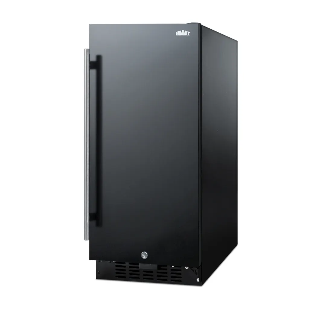 Summit ALR15B 15" Built-in or Freestanding Undercounter Refrigerator in Black, 2.2 cu. ft.