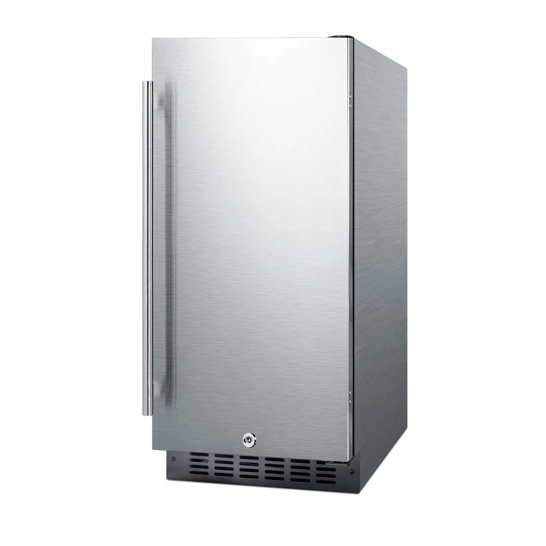 Summit ALR15BCSS 15" Built-in or Freestanding Undercounter Refrigerator in Stainless Steel, 2.2 cu. ft.