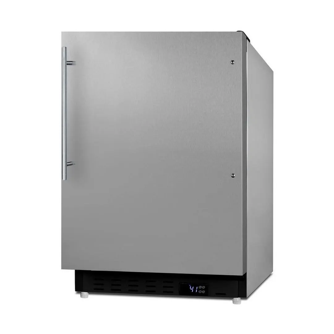 Summit ALR47BCSSHV 20" Built-in or Freestanding Undercounter Refrigerator, Stainless Steel, Pro-Style Handle, 3.5 cu. ft.