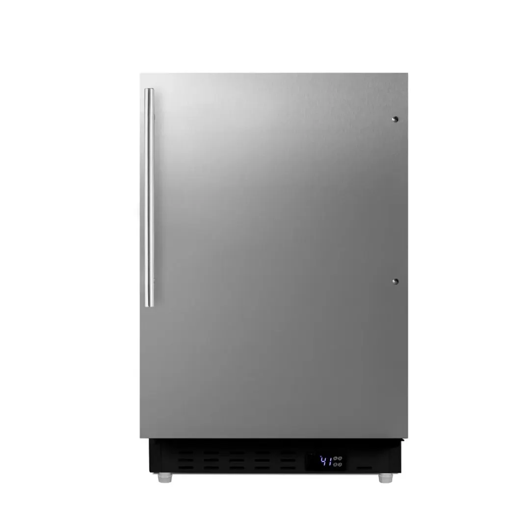 Summit ALR47BSSHV 20" Built-in or Freestanding Undercounter Refrigerator in Black, Stainless Steel Door, 3.5 cu. ft.