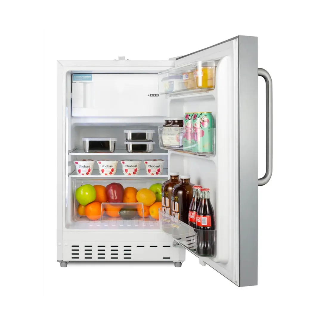 Summit ALRF48CSS 20" Built-in or Freestanding Undercounter Refrigerator Freezer, Stainless Steel, 2.68 cu. ft.