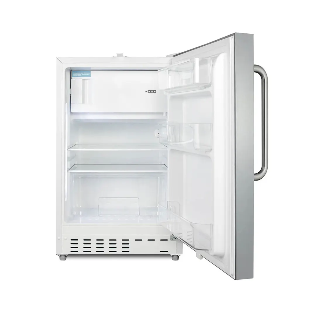 Summit ALRF48CSS 20" Built-in or Freestanding Undercounter Refrigerator Freezer, Stainless Steel, 2.68 cu. ft.