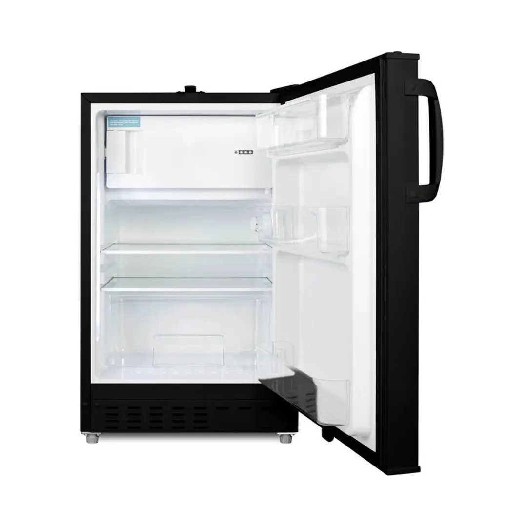 Summit ALRF49B 20" Built-in or Freestanding Undercounter Refrigerator Freezer in Black, 2.68 cu. ft.