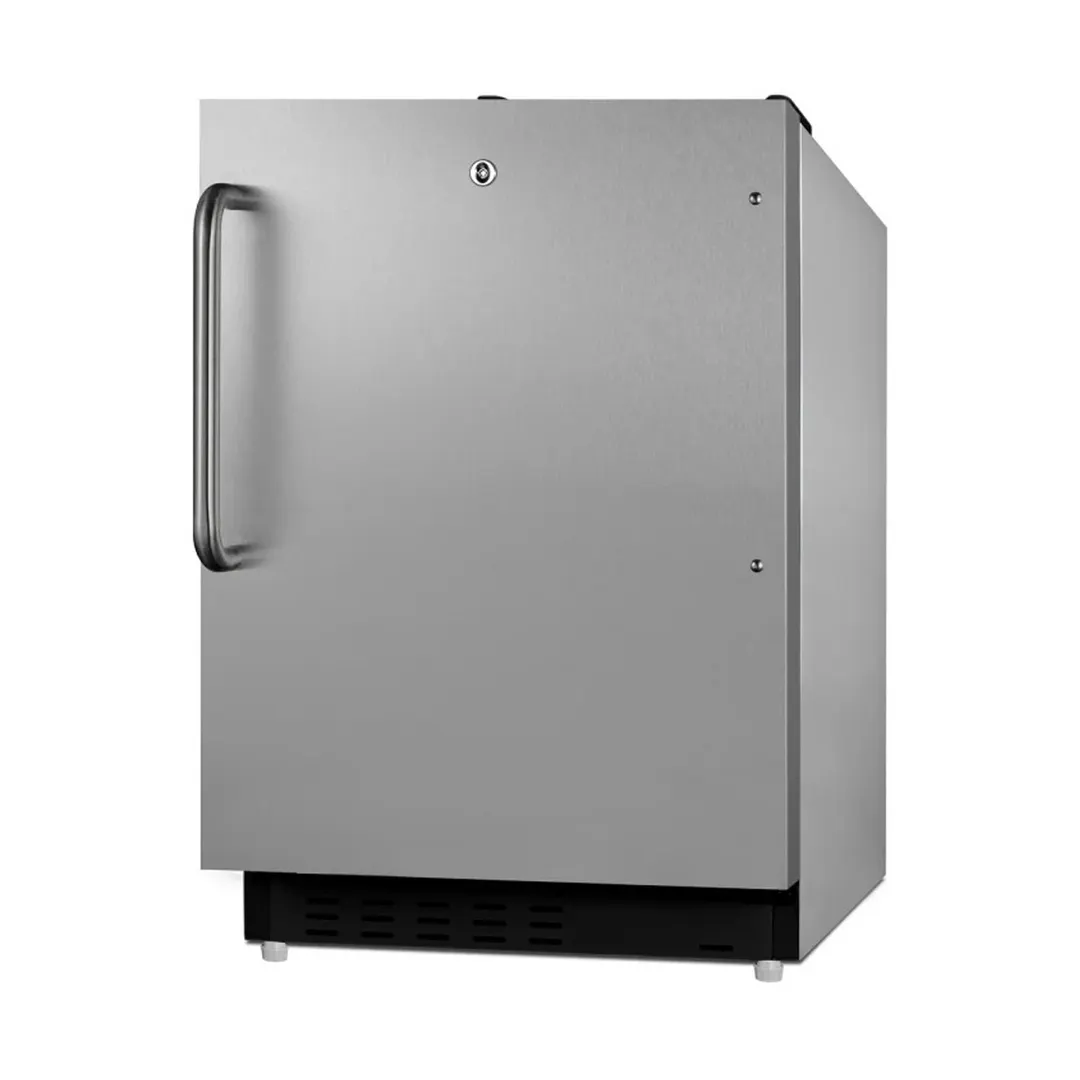 Summit ALRF49BCSS 20" Built-in or Freestanding Undercounter Refrigerator Freezer, Stainless Steel, 2.68 cu. ft.