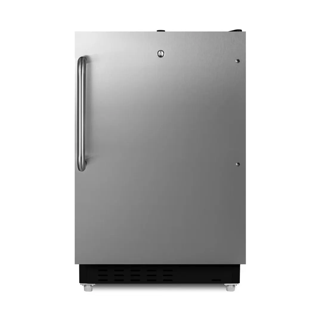 Summit ALRF49BCSS 20" Built-in or Freestanding Undercounter Refrigerator Freezer, Stainless Steel, 2.68 cu. ft.