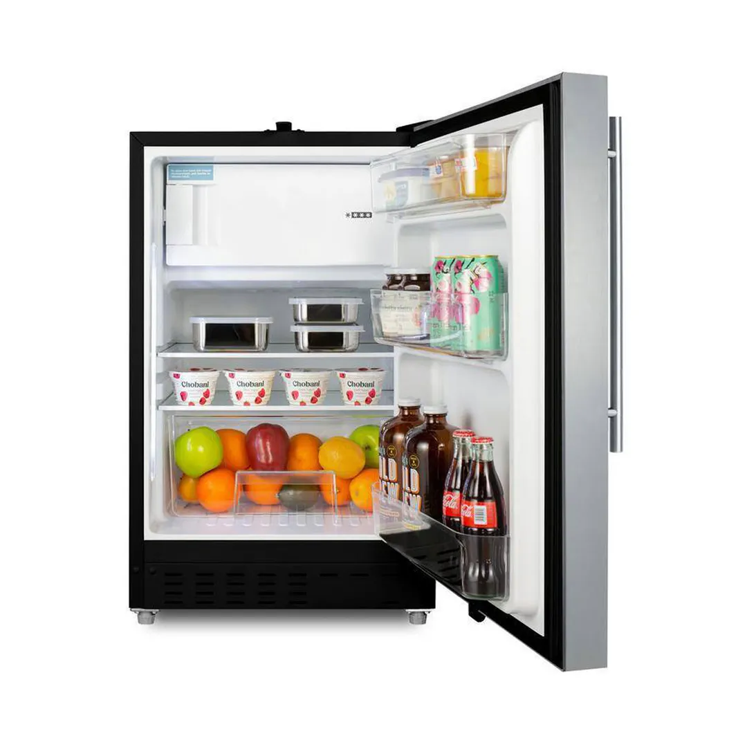 Summit ALRF49BCSSHV 19" Undercounter Refrigerator Freezer, Stainless Steel, 2.68 cu. ft.