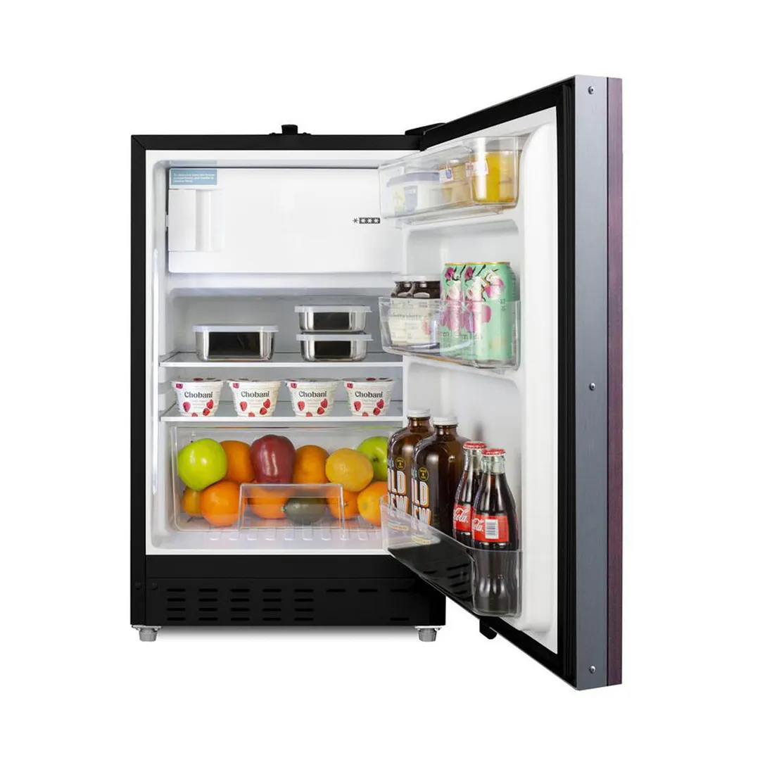 Summit ALRF49BIF 19" Undercounter Refrigerator Freezer in Black, w/ Panel Ready Door, 2.68 cu. ft.