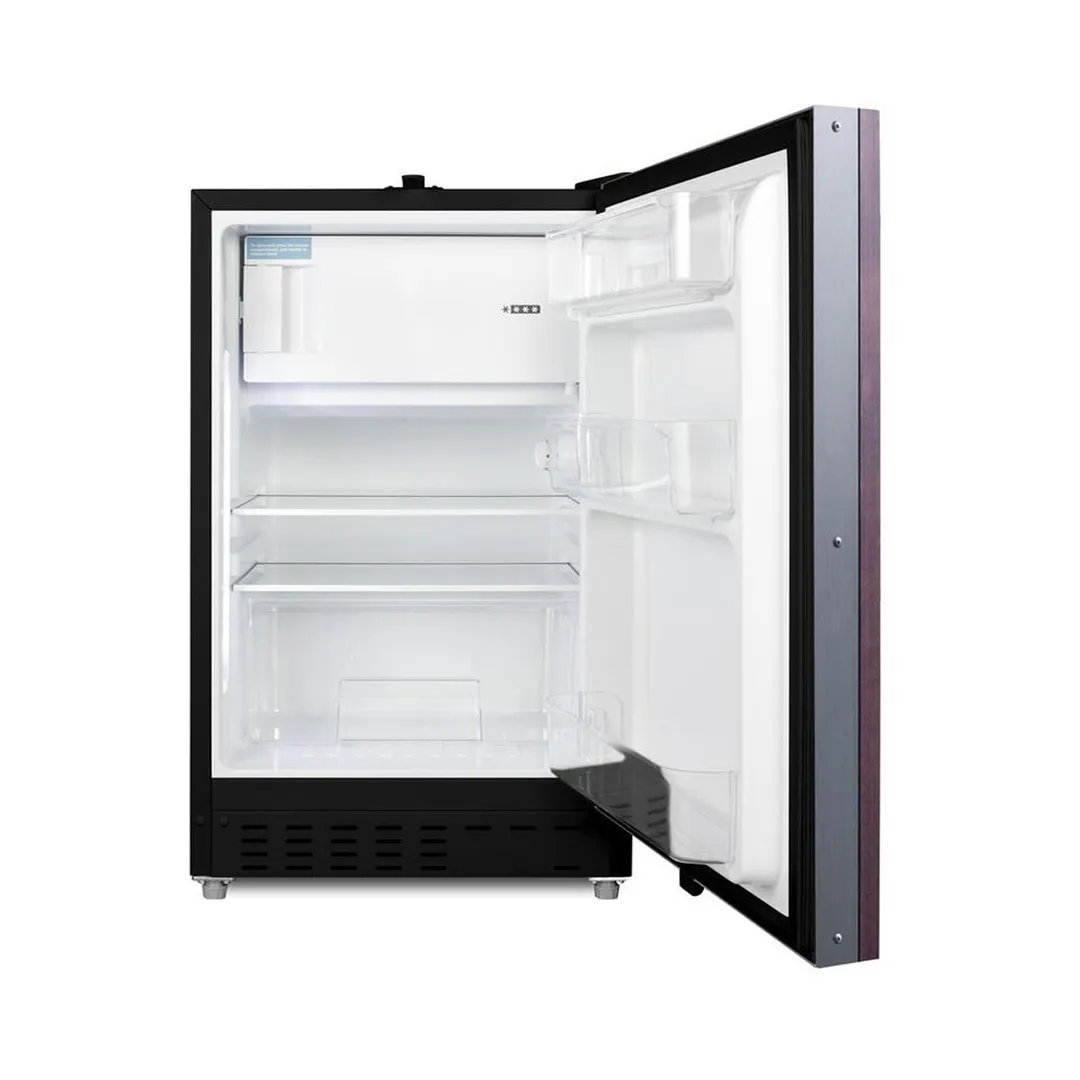 Summit ALRF49BIF 19" Undercounter Refrigerator Freezer in Black, w/ Panel Ready Door, 2.68 cu. ft.