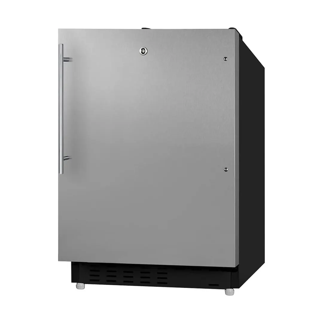 Summit ALRF49BSSHV 19" Undercounter Refrigerator Freezer in Black, w/ Stainless Steel Door, 2.68 cu. ft.