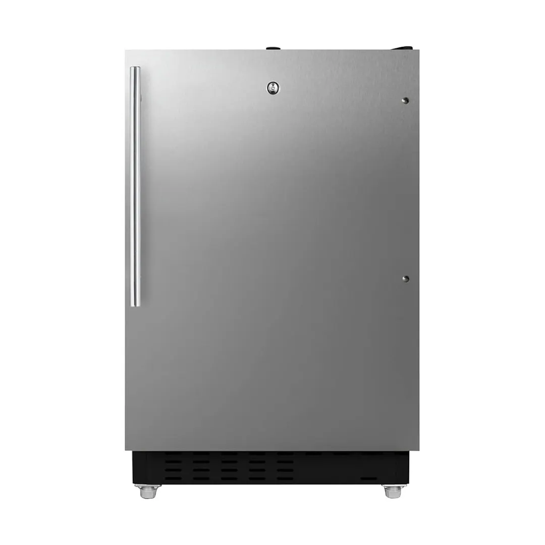 Summit ALRF49BSSHV 19" Undercounter Refrigerator Freezer in Black, w/ Stainless Steel Door, 2.68 cu. ft.