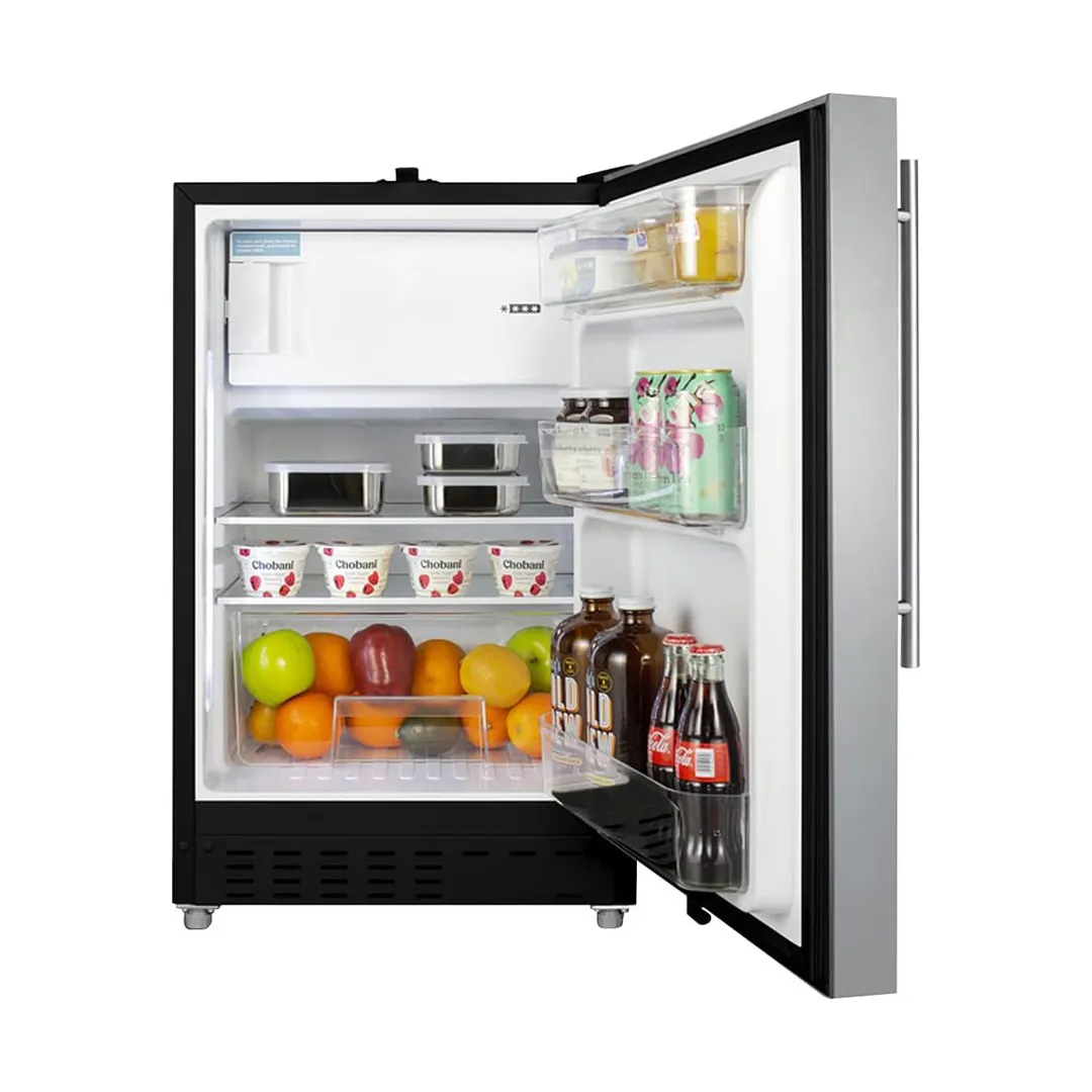 Summit ALRF49BSSHV 19" Undercounter Refrigerator Freezer in Black, w/ Stainless Steel Door, 2.68 cu. ft.