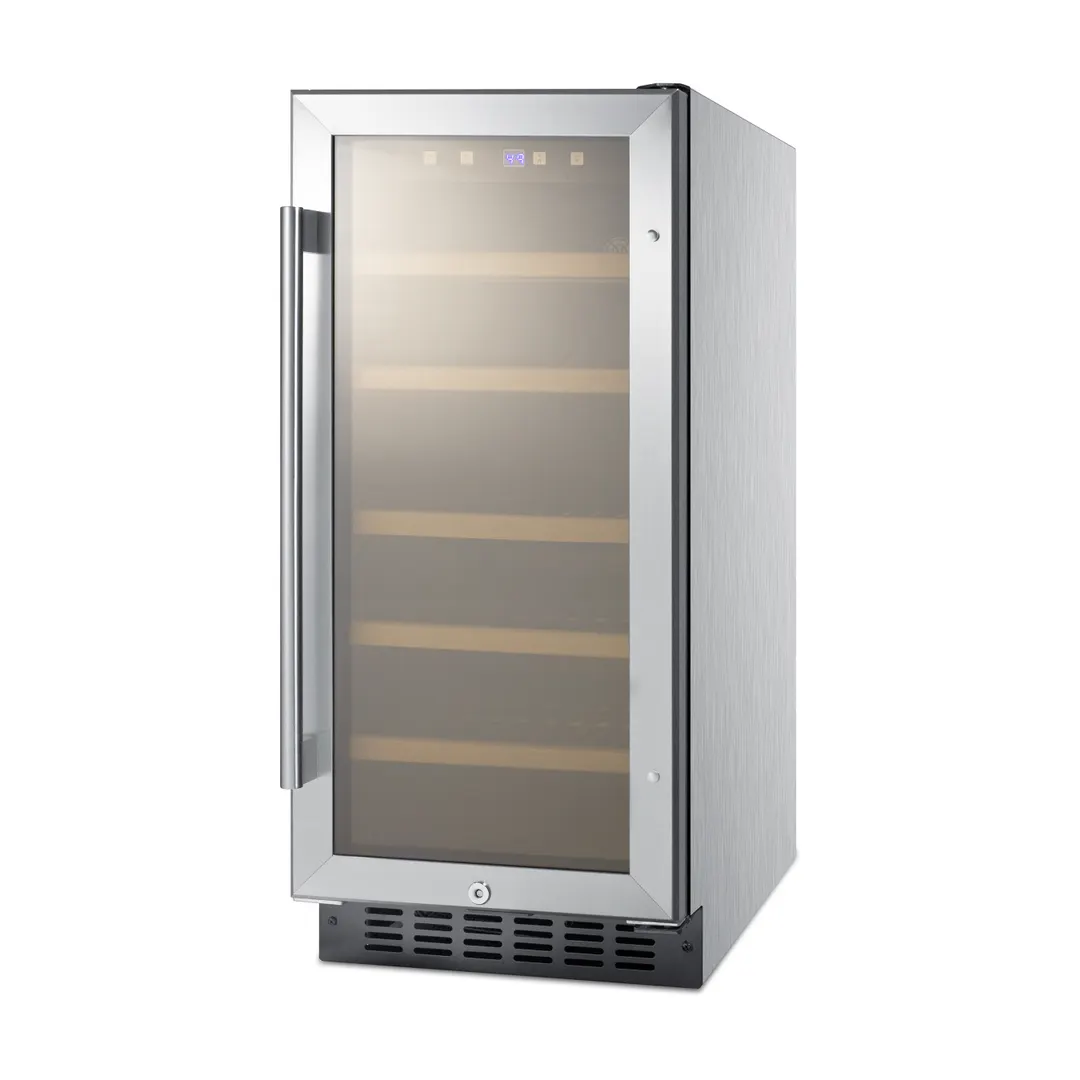 Summit ALWC15CSS 15" Glass Door Wine Refrigerator, Single Temperature, 23 Bottles