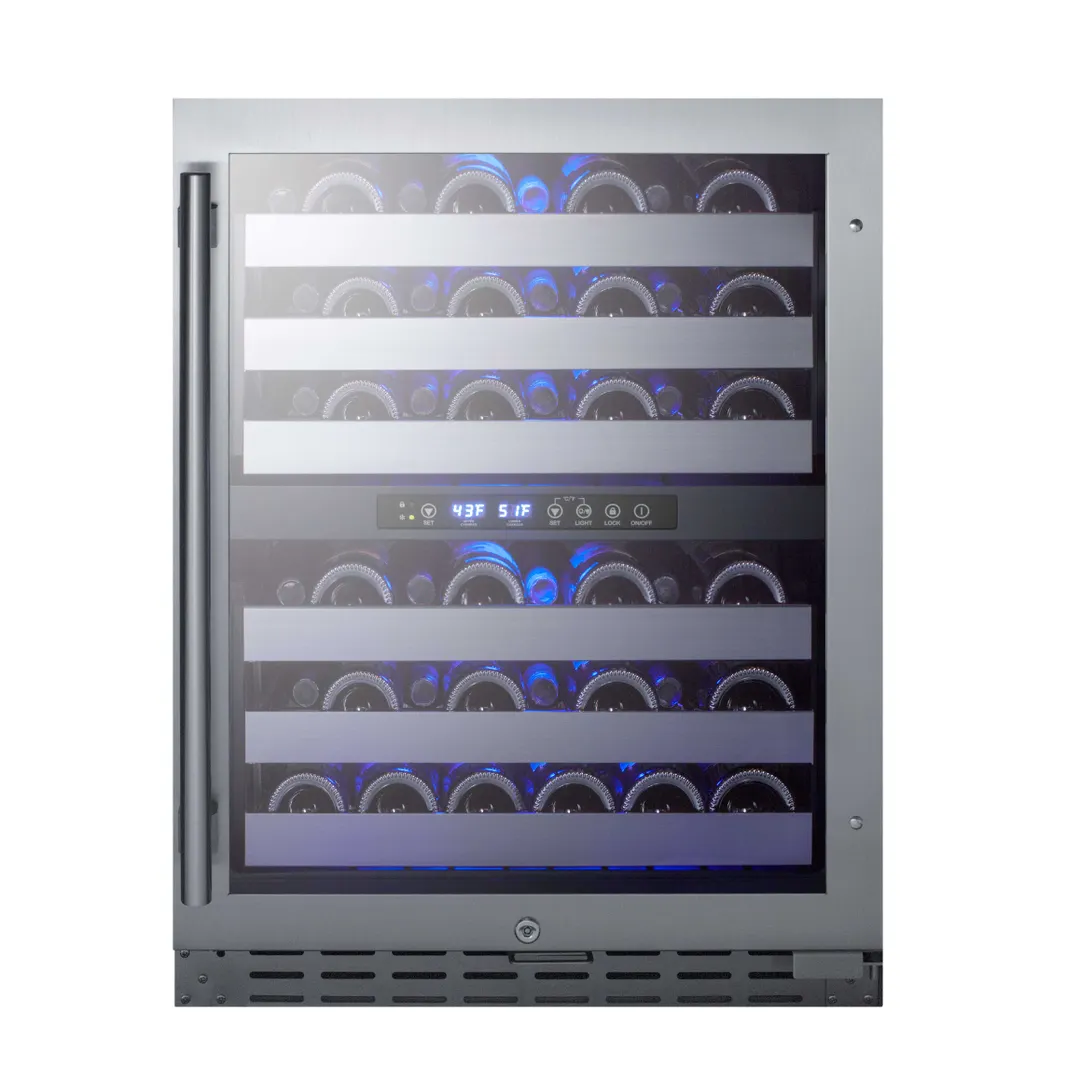 Summit ALWC532CSS 24" Glass Door Wine Refrigerator, Dual Temperature, 46 Bottles