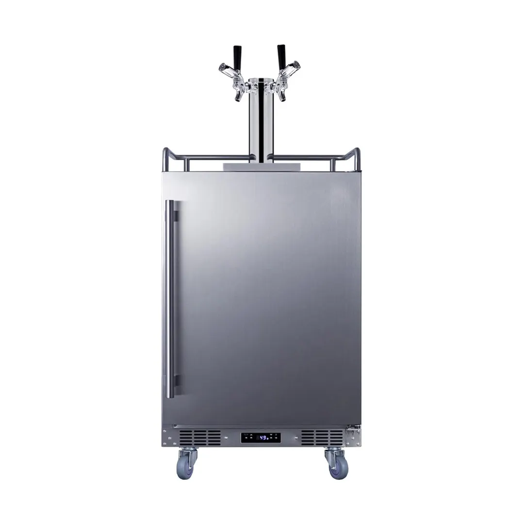 Summit BC74OSCOMTWIN - 24" Draft Beer Cooler, 5.6 cu ft, 3‑Keg, 2‑Tap Sankey, Reversible Door