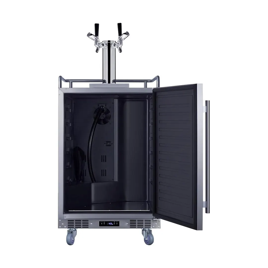 Summit BC74OSCOMTWIN - 24" Draft Beer Cooler, 5.6 cu ft, 3‑Keg, 2‑Tap Sankey, Reversible Door