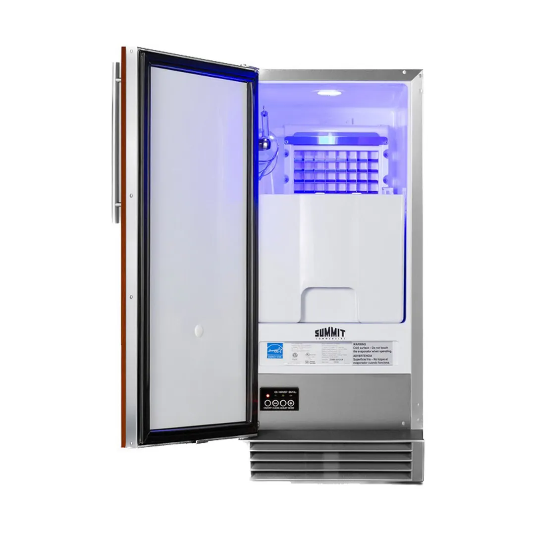 Summit BIM44GCSSIFADA 15" Air Cooled Full Cube 50 lb Undercounter Ice Machine with 25 lb Bin, ADA