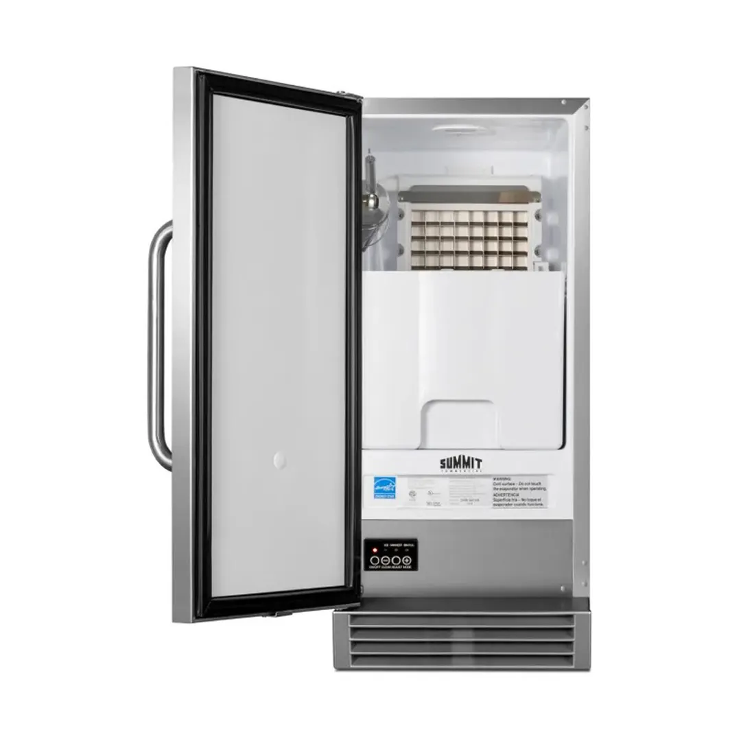Summit BIM47OS 15" Air Cooled Full Cube 50 lb Undercounter Ice Machine with 25 lb Bin, Outdoor