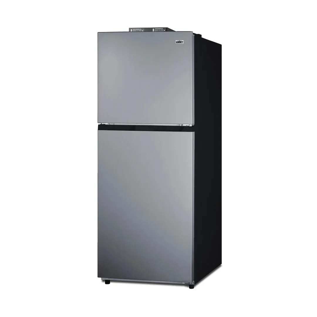 Summit BKRF1089PL 23" Break Room Refrigerator-Freezer, Black Interior-Stainless Steel Exterior, 10.1 cu. ft.