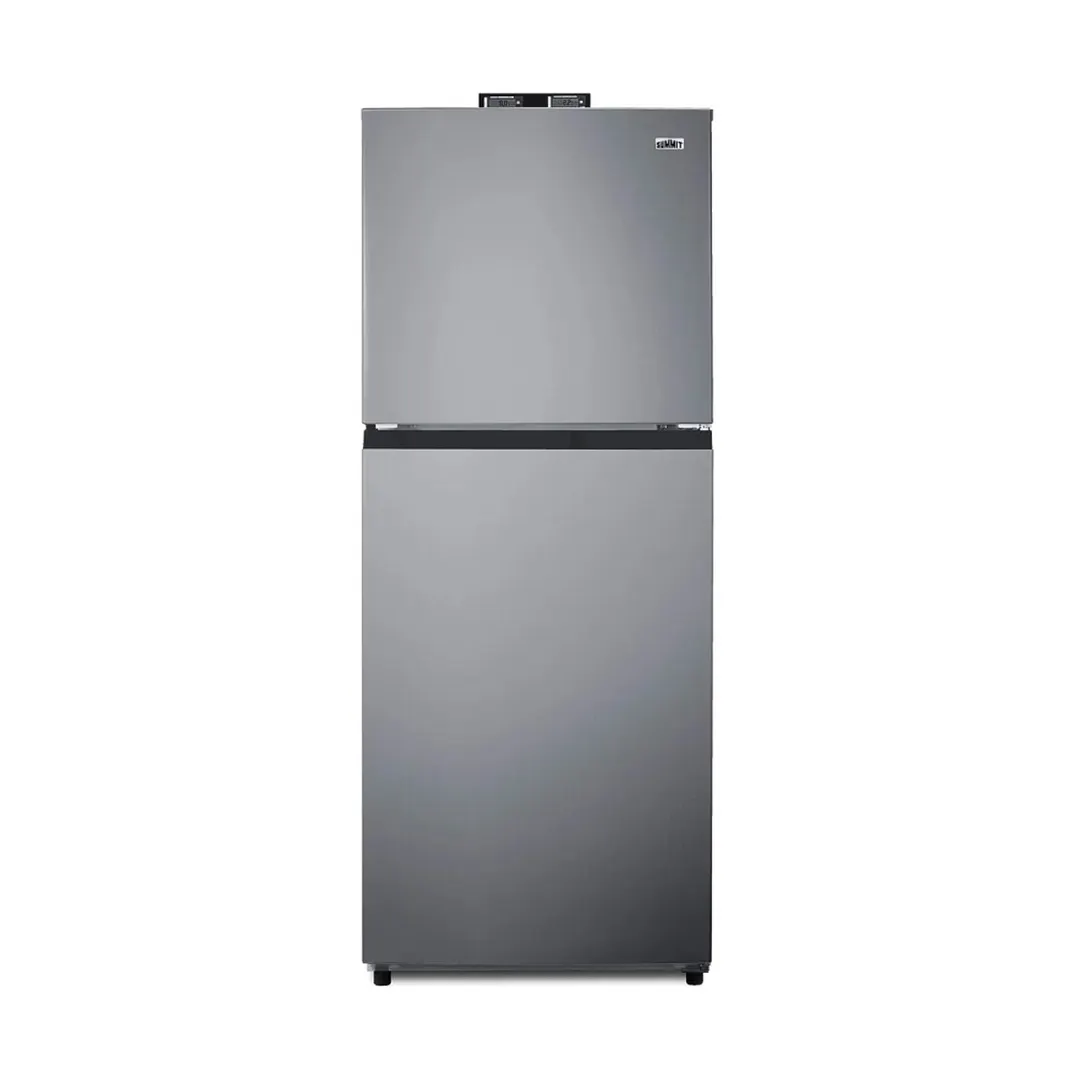 Summit BKRF1089PL 23" Break Room Refrigerator-Freezer, Black Interior-Stainless Steel Exterior, 10.1 cu. ft.