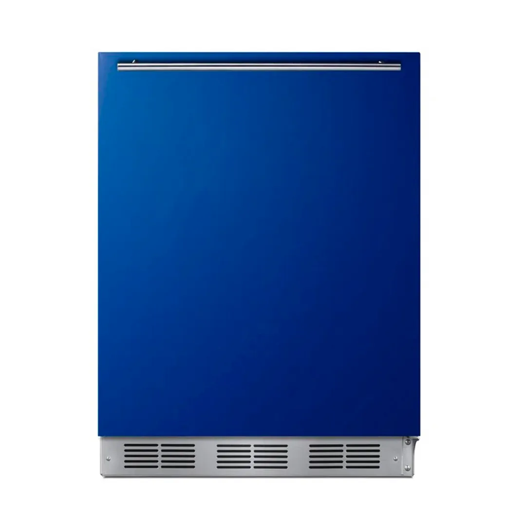 Summit BRF631BKB 23" Undercounter Freezer in Black, w/ Cobalt Blue Door, 5.1 cu. ft.