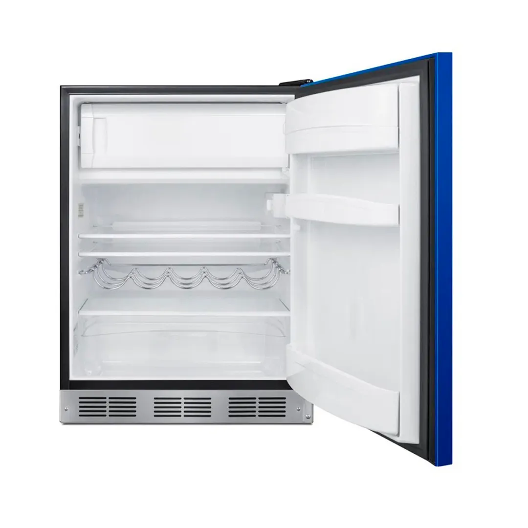 Summit BRF631BKBADA 23" Undercounter Freezer in Black, w/ Cobalt Blue Door, ADA Compliant, 5.1 cu. ft.