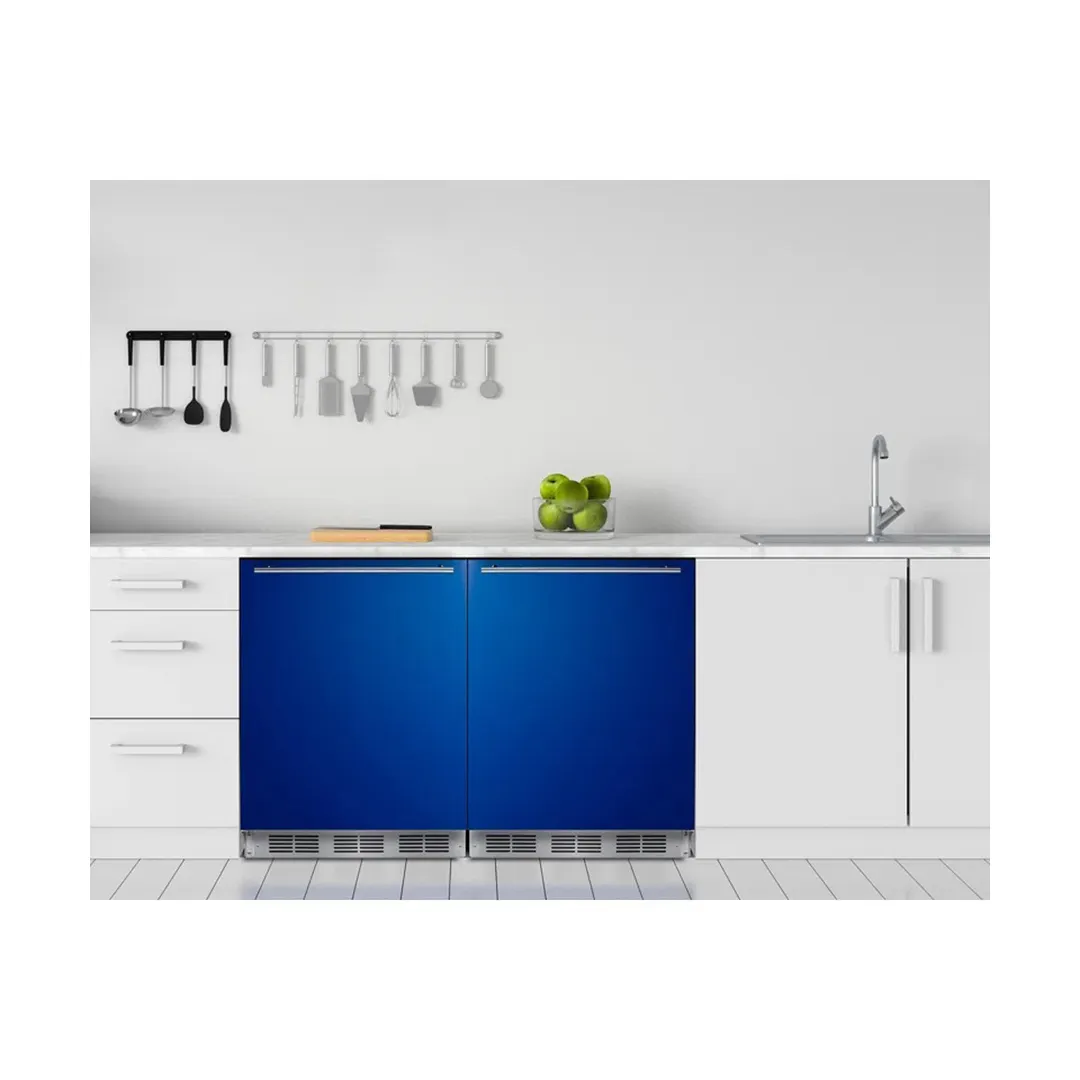 Summit BRF631BKBADA 23" Undercounter Freezer in Black, w/ Cobalt Blue Door, ADA Compliant, 5.1 cu. ft.