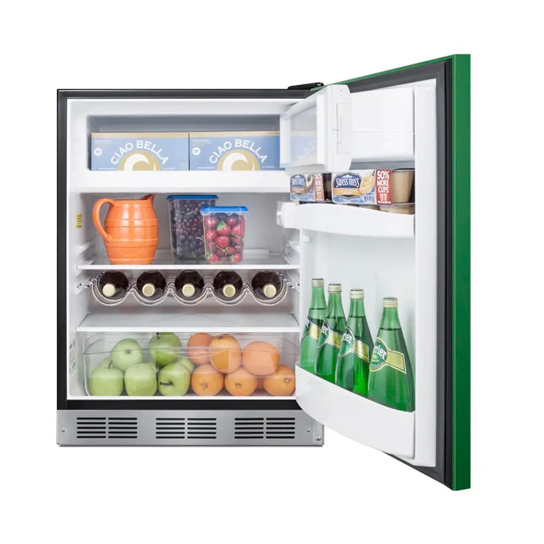 Summit BRF631BKGADA 23" Undercounter Freezer in Black w/ Emerald Green Door, ADA Compliant, 5.1 cu. ft.
