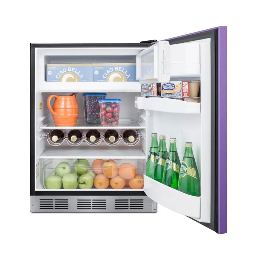 Summit BRF631BKP 23" Undercounter Freezer in Black, w/ Lavender Purple Door, 5.1 cu. ft.