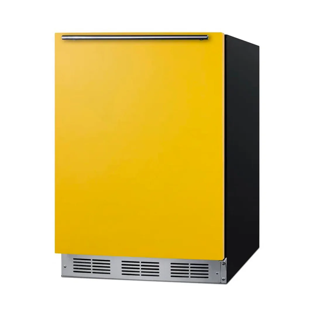 Summit BRF631BKY 23" Undercounter Freezer in Black, w/ Saffron Gold Door, 5.1 cu. ft.