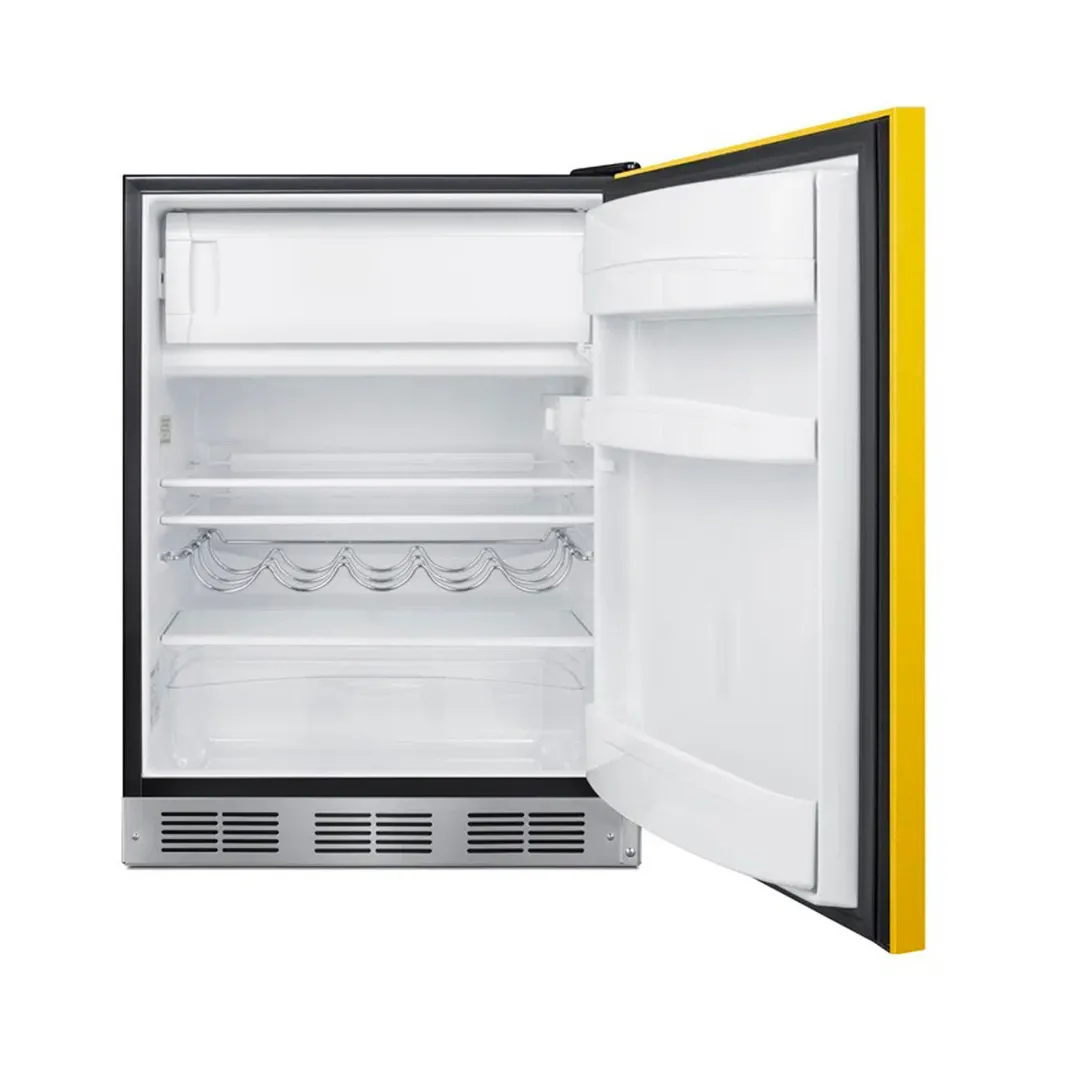 Summit BRF631BKY 23" Undercounter Freezer in Black, w/ Saffron Gold Door, 5.1 cu. ft.