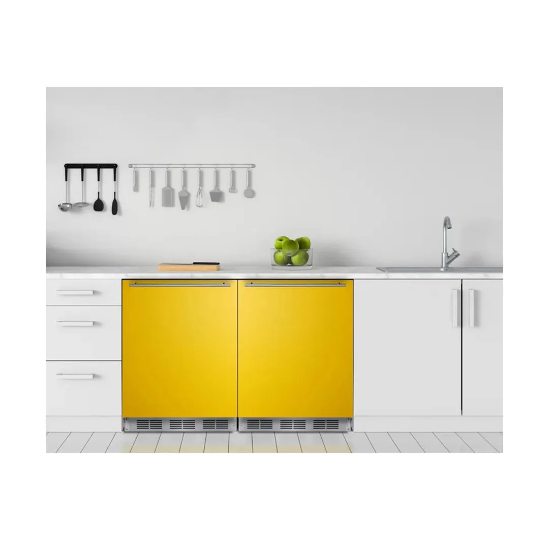 Summit BRF631BKY 23" Undercounter Freezer in Black, w/ Saffron Gold Door, 5.1 cu. ft.