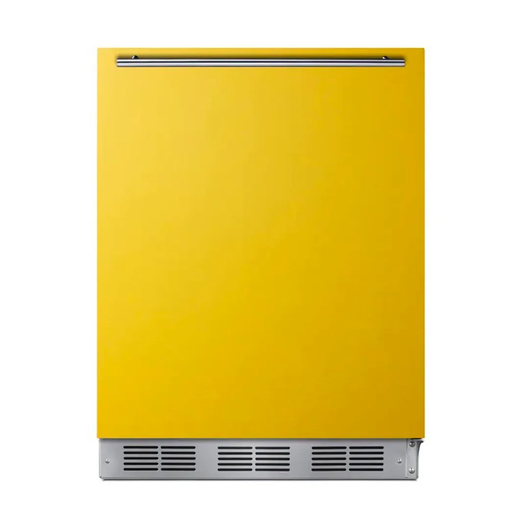 Summit BRF631BKYADA 23" Undercounter Freezer in Black, w/ Saffron Gold Door, ADA Compliant, 5.1 cu. ft.