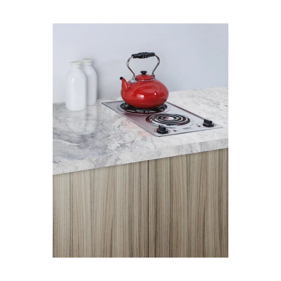 Summit CCE227SS 12" Electric Radiant Cooktop w/ (2) Spiral Burners, Manual Controls, Stainless Steel, 1.625 kW, 230v