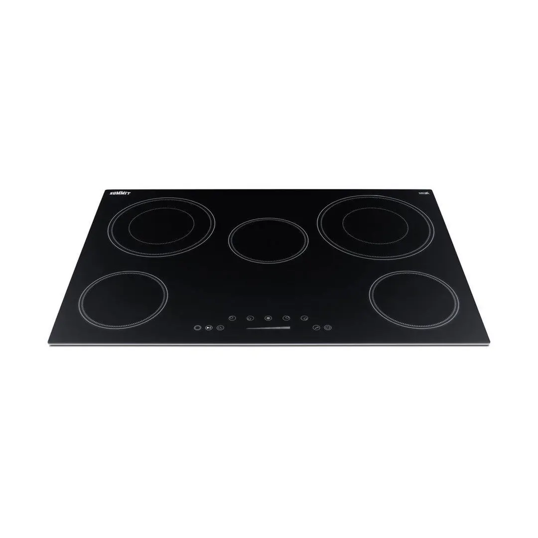 Summit CR5B30T7B 30" ElectricRadiant Cooktop w/ (5) Burners, Black Ceramic Glass, Digital Controls, 7.2 kW, 240v