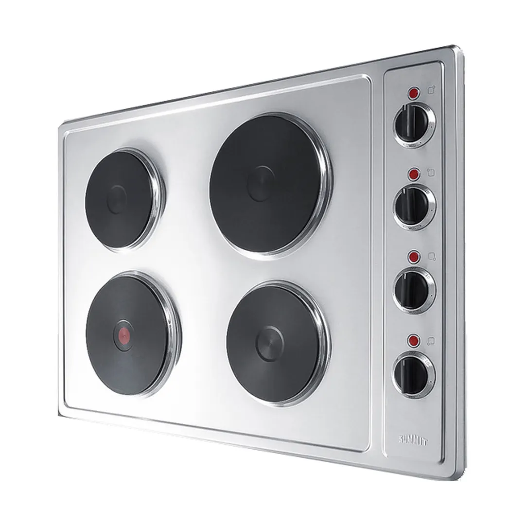 Summit CSD4B300 30" Electric Built-In CookTop w/ (4) Solid Burners, Manual Controls, 5.5 kW, 230v