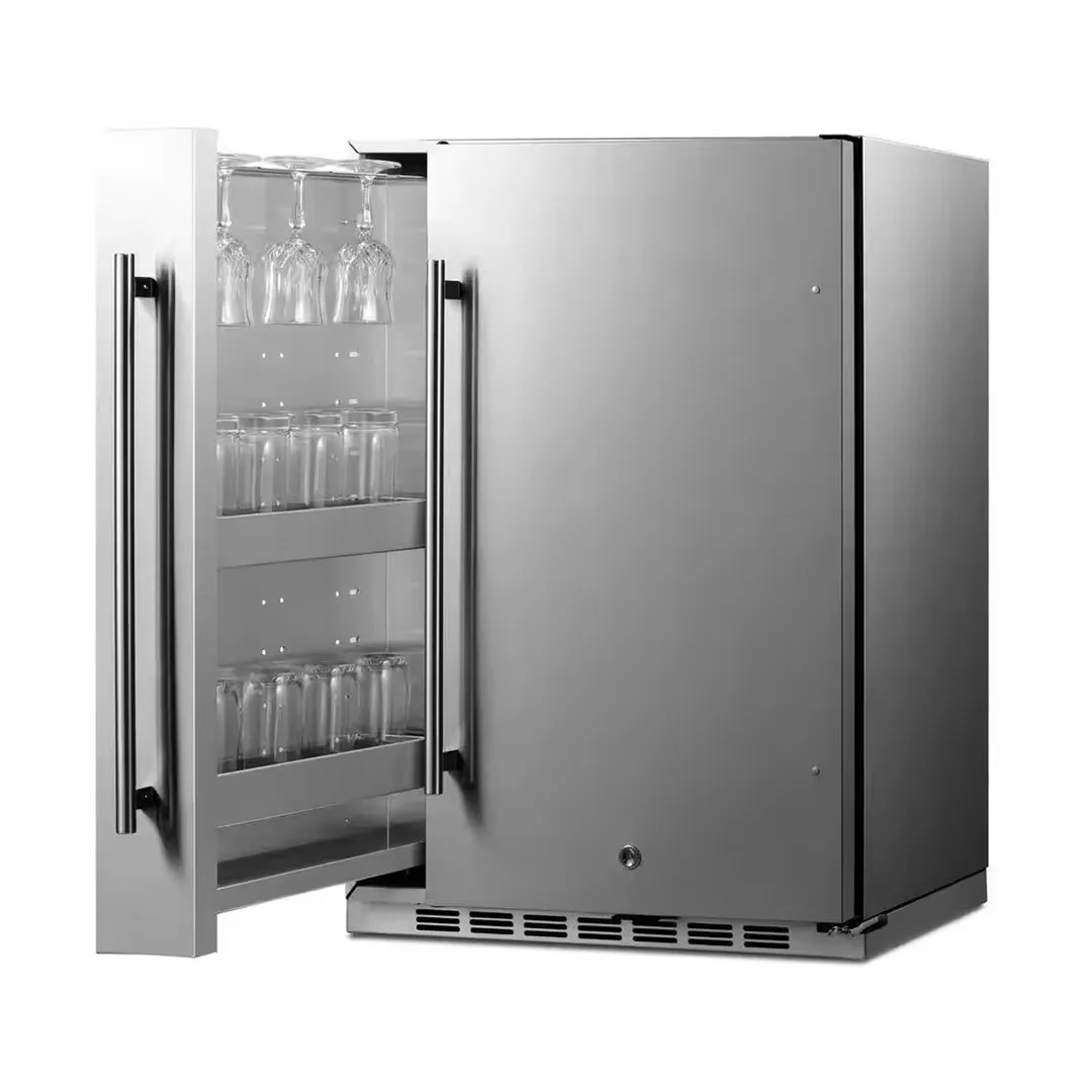Summit FF19524 24" Built-in or Freestanding Undercounter Refrigerator in Stainless Steel, 3.13 cu. ft.