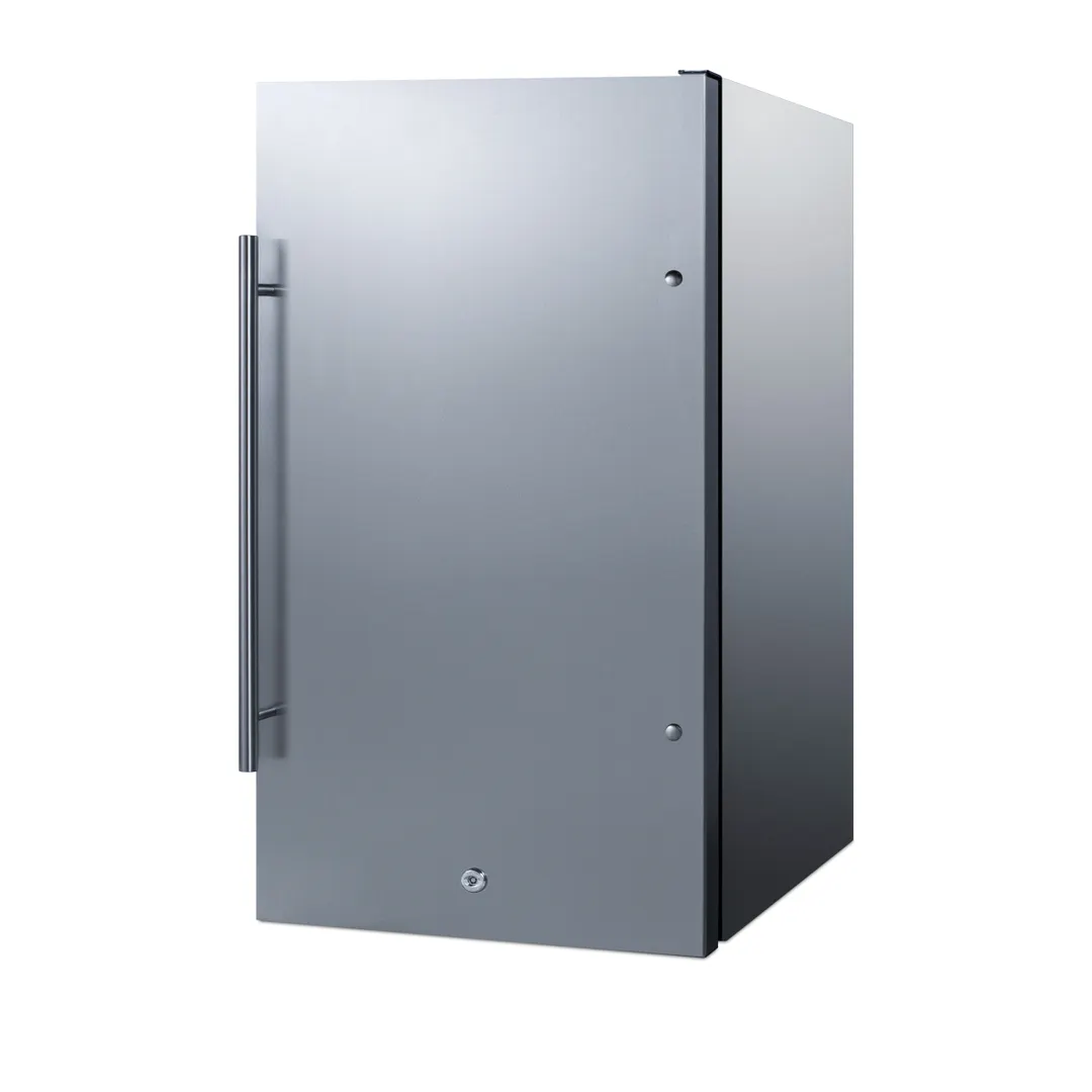 Summit FF195CSS 19" Built-in or Freestanding Undercounter Refrigerator Stainless Steel, 3.13 cu. ft