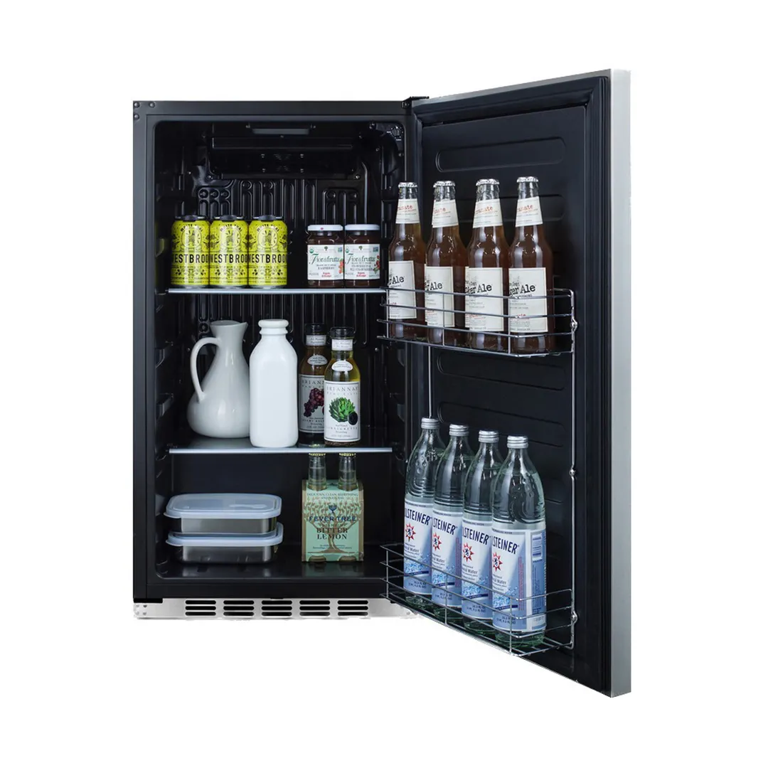 Summit FF195H34CSS 19" Built-in or Freestanding Undercounter Refrigerator in Stainless Steel, 3.13 cu. ft